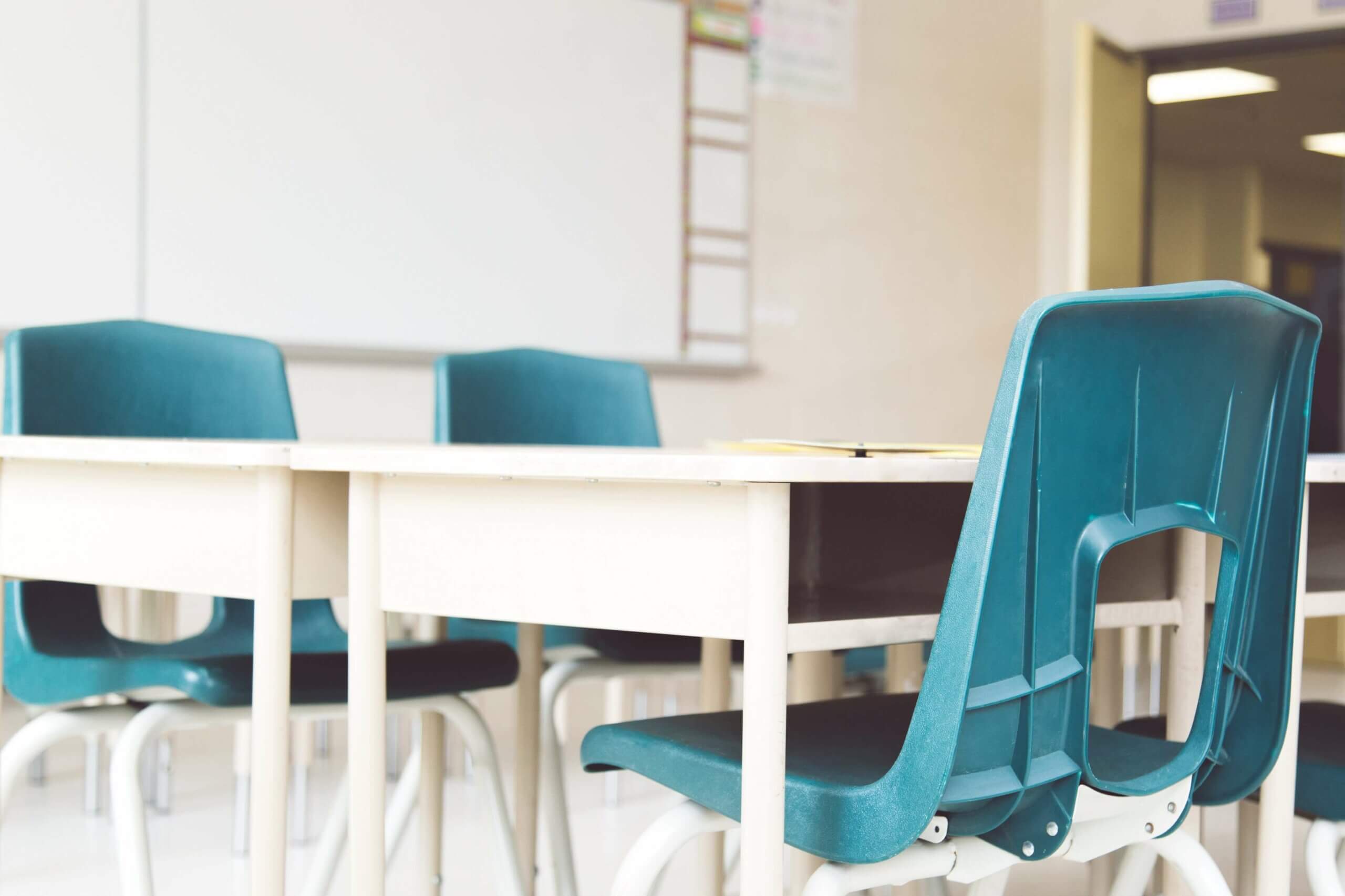 school desks and chairs